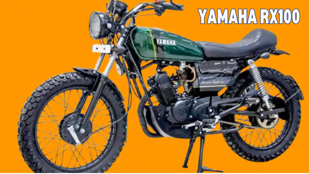 Yamaha RX100 2025 bike with retro design and digital meter